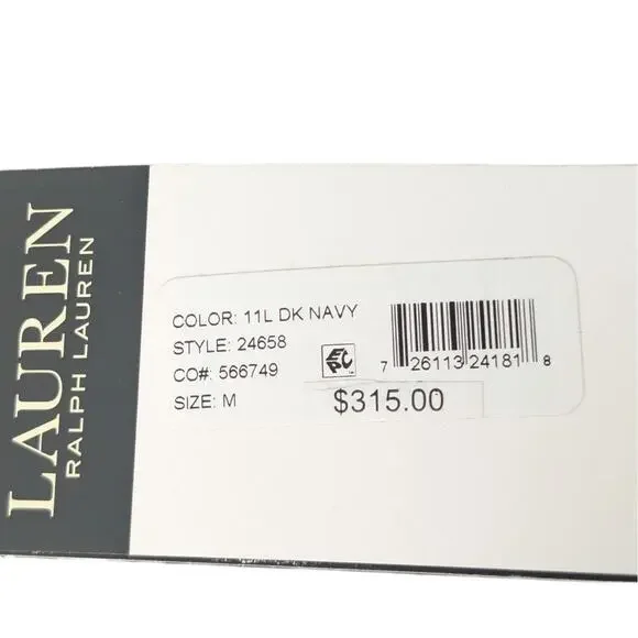 Lauren Ralph Lauren Dark Navy Long Puffer Coat Faux Fur Hood Women’s Medium NWT - Picture 5 of 10